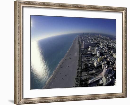 Aerial View of South Beach, Miami, Florida, USA-Robin Hill-Framed Photographic Print