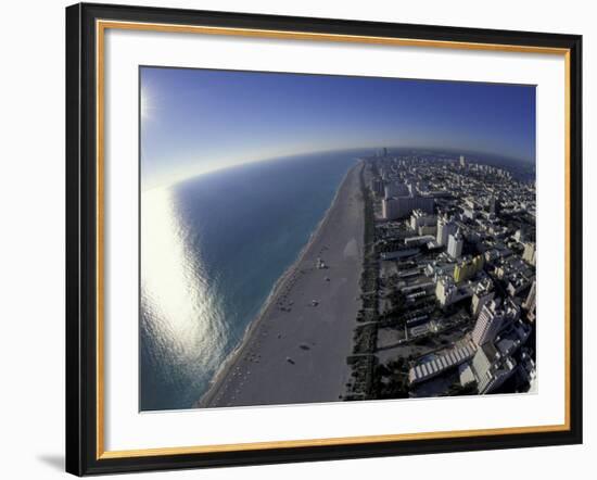 Aerial View of South Beach, Miami, Florida, USA-Robin Hill-Framed Photographic Print