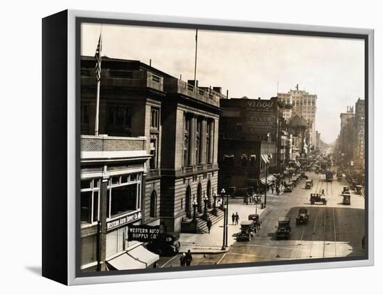 Aerial View of Spokane Business Area-null-Framed Premier Image Canvas