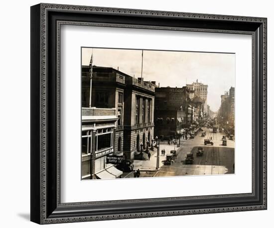 Aerial View of Spokane Business Area-null-Framed Photographic Print