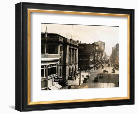 Aerial View of Spokane Business Area-null-Framed Photographic Print