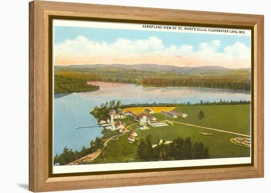 Aerial View of St. Mary's Villa, Clearwater Lake, Wisconsin-null-Framed Stretched Canvas