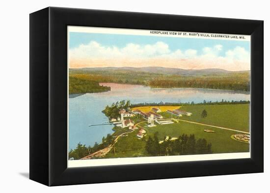 Aerial View of St. Mary's Villa, Clearwater Lake, Wisconsin-null-Framed Stretched Canvas