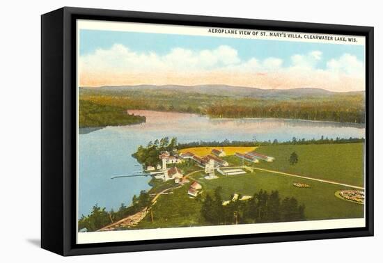 Aerial View of St. Mary's Villa, Clearwater Lake, Wisconsin-null-Framed Stretched Canvas