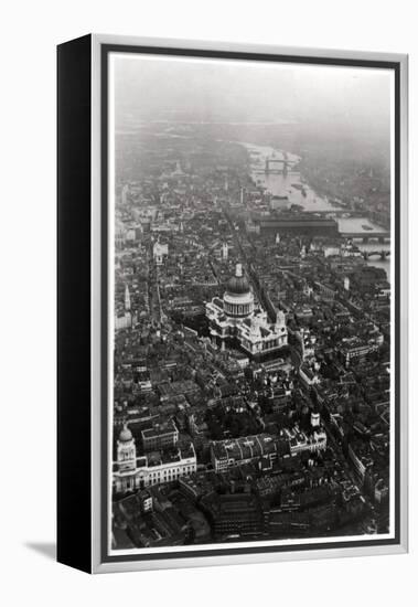 Aerial View of St Paul's Cathedral, London, from a Zeppelin, 1931-null-Framed Premier Image Canvas