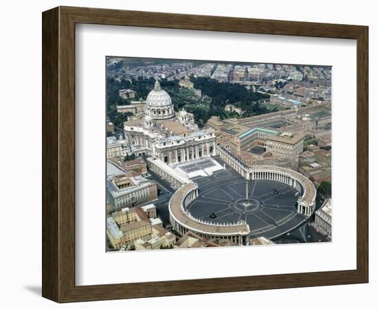 Aerial view of St. Peter's Basilica and its square in the Vatican. 1656-1667-Giovanni Lorenzo Bernini-Framed Giclee Print