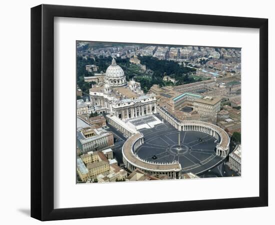 Aerial view of St. Peter's Basilica and its square in the Vatican. 1656-1667-Giovanni Lorenzo Bernini-Framed Giclee Print