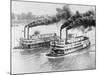 Aerial View of Steamboats Racing-null-Mounted Photographic Print