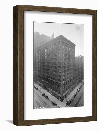 Aerial View of Stock Exchange Building with Parked Automobiles-null-Framed Photographic Print