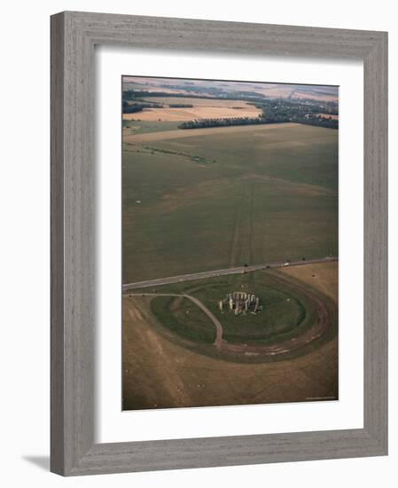 Aerial View of Stonehenge, Unesco World Heritage Site, Salisbury Plain, Wiltshire, England-Adam Woolfitt-Framed Photographic Print