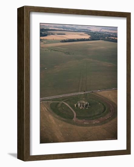 Aerial View of Stonehenge, Unesco World Heritage Site, Salisbury Plain, Wiltshire, England-Adam Woolfitt-Framed Photographic Print