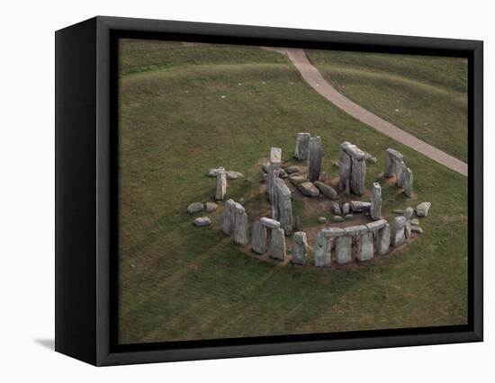 Aerial View of Stonehenge, Unesco World Heritage Site, Salisbury Plain, Wiltshire, England-Adam Woolfitt-Framed Premier Image Canvas