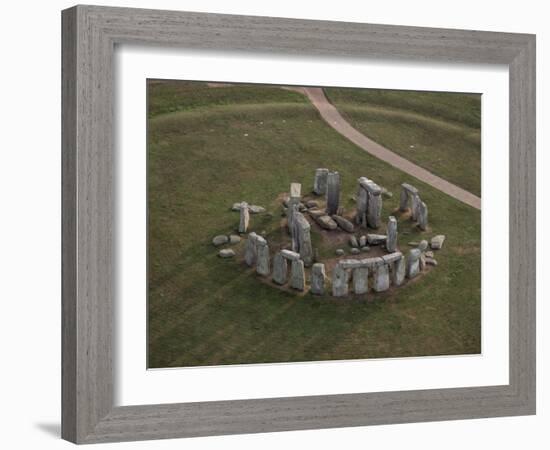 Aerial View of Stonehenge, Unesco World Heritage Site, Salisbury Plain, Wiltshire, England-Adam Woolfitt-Framed Photographic Print