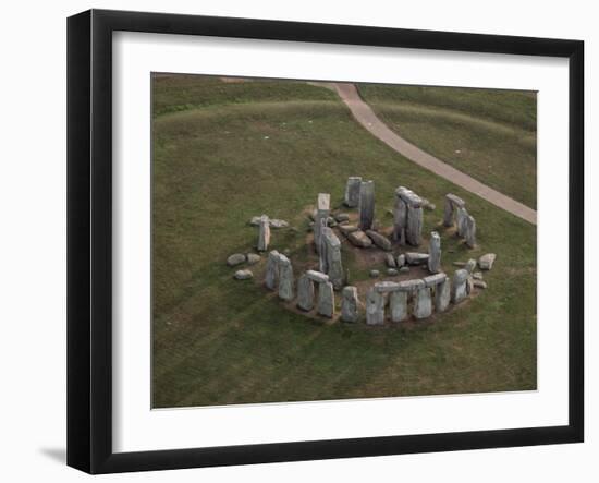 Aerial View of Stonehenge, Unesco World Heritage Site, Salisbury Plain, Wiltshire, England-Adam Woolfitt-Framed Photographic Print