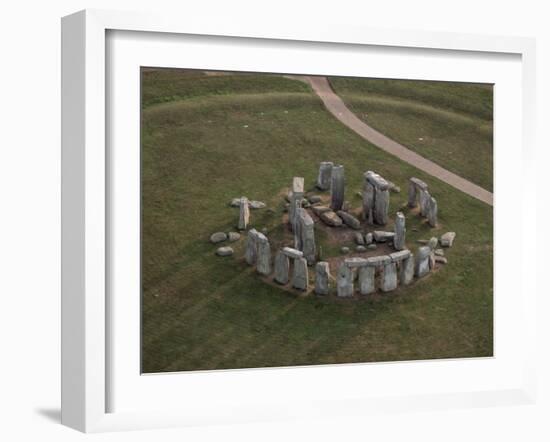 Aerial View of Stonehenge, Unesco World Heritage Site, Salisbury Plain, Wiltshire, England-Adam Woolfitt-Framed Photographic Print