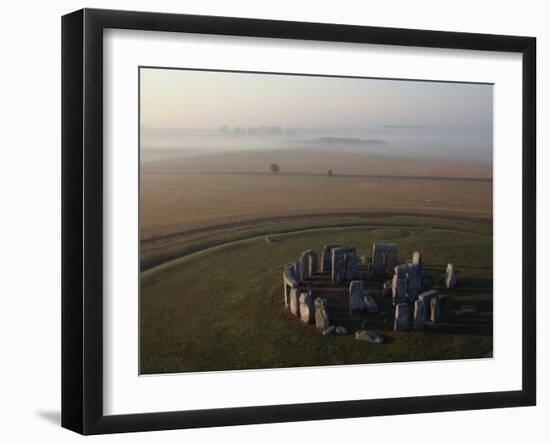 Aerial View of Stonehenge, UNESCO World Heritage Site, Wiltshire, England, United Kingdom, Europe-Woolfitt Adam-Framed Photographic Print