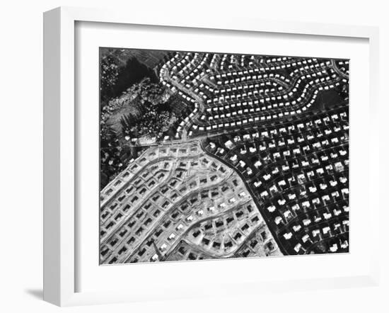 Aerial View of Suburban Housing Development under Construction-Margaret Bourke-White-Framed Photographic Print