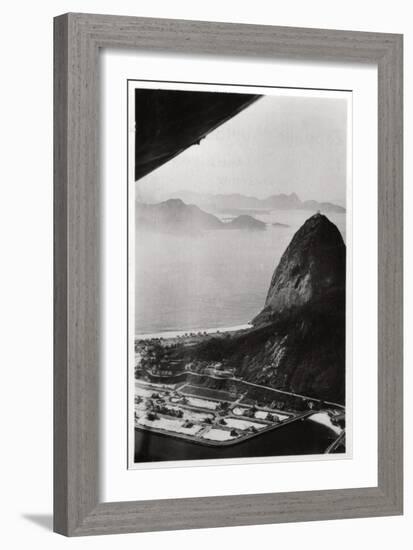 Aerial View of Sugarloaf Mountain, Rio De Janeiro, Brazil, from a Zeppelin, 1930-null-Framed Giclee Print