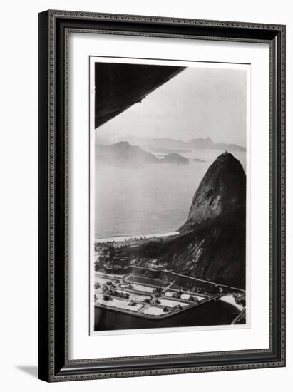 Aerial View of Sugarloaf Mountain, Rio De Janeiro, Brazil, from a Zeppelin, 1930-null-Framed Giclee Print