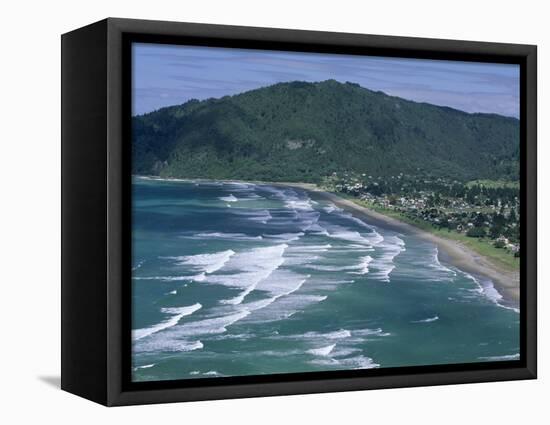 Aerial View of Surf Beach at Pauanui on East Coast, South Auckland, New Zealand-Robert Francis-Framed Premier Image Canvas