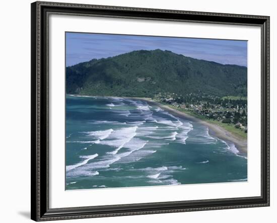 Aerial View of Surf Beach at Pauanui on East Coast, South Auckland, New Zealand-Robert Francis-Framed Photographic Print