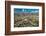 Aerial view of Tehran facing North towards the Alborz Mountains, Tehran, Iran, Middle East-James Strachan-Framed Photographic Print