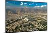 Aerial view of Tehran facing North towards the Alborz Mountains, Tehran, Iran, Middle East-James Strachan-Mounted Photographic Print