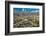 Aerial view of Tehran facing North towards the Alborz Mountains, Tehran, Iran, Middle East-James Strachan-Framed Photographic Print