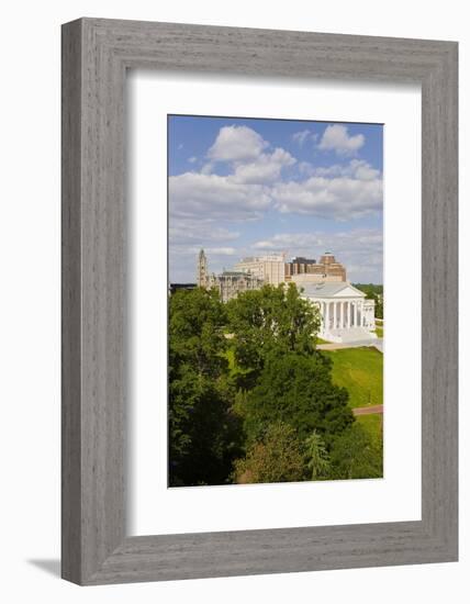 Aerial view of the 2007 restored Virginia State Capitol, designed by Thomas Jefferson who was in...-null-Framed Photographic Print