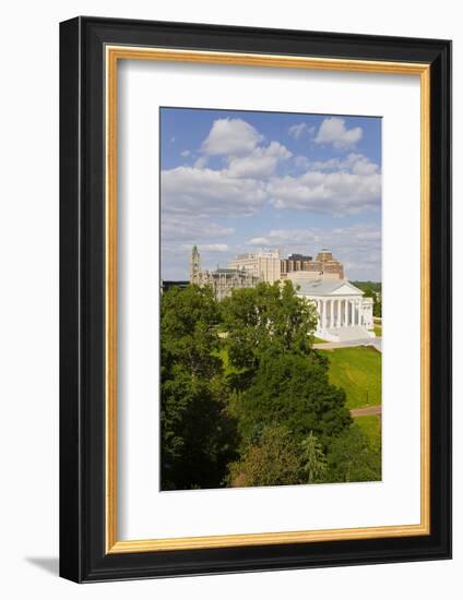 Aerial view of the 2007 restored Virginia State Capitol, designed by Thomas Jefferson who was in...-null-Framed Photographic Print