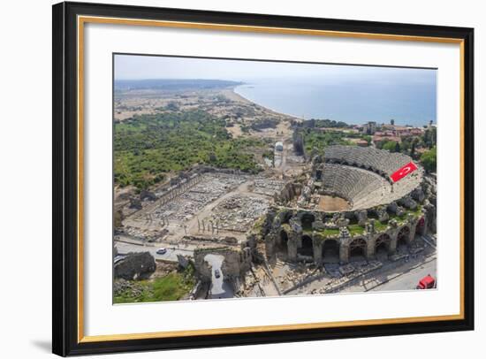 Aerial View of the Amphitheater in Side, Antalya, Turkey-Ali Kabas-Framed Photographic Print