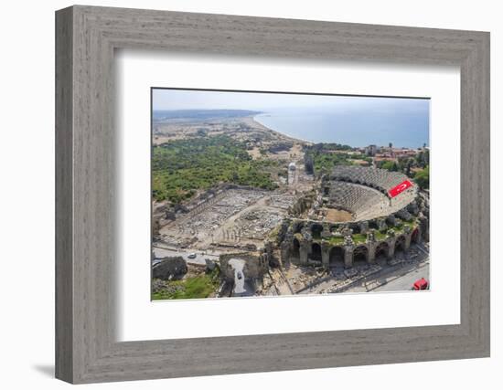 Aerial View of the Amphitheater in Side, Antalya, Turkey-Ali Kabas-Framed Photographic Print