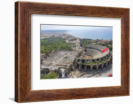 Aerial View of the Amphitheater in Side, Antalya, Turkey-Ali Kabas-Framed Photographic Print