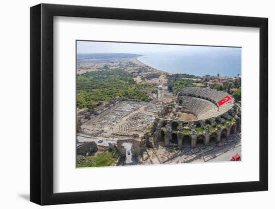 Aerial View of the Amphitheater in Side, Antalya, Turkey-Ali Kabas-Framed Photographic Print