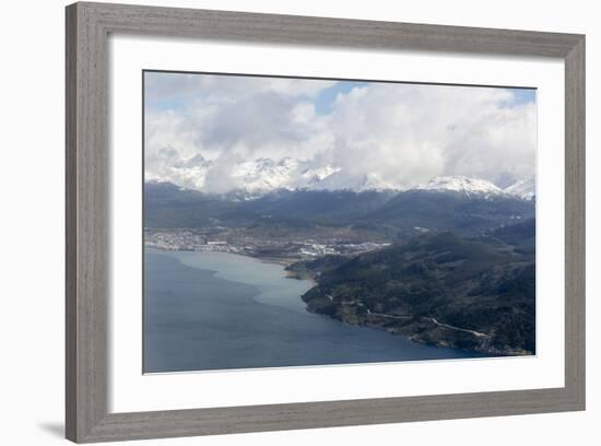 Aerial View of the Andes Mountains Surrounding Ushuaia, Argentina, South America-Michael Nolan-Framed Photographic Print