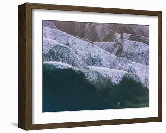 Aerial view of the beach, Cannon Beach, Oregon, USA-Panoramic Images-Framed Photographic Print