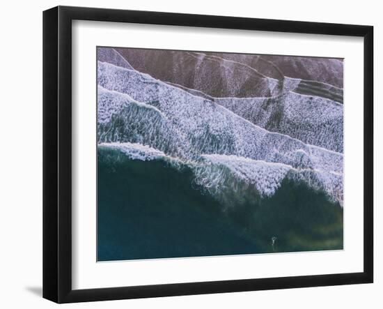 Aerial view of the beach, Cannon Beach, Oregon, USA-Panoramic Images-Framed Photographic Print