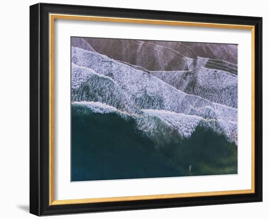 Aerial view of the beach, Cannon Beach, Oregon, USA-Panoramic Images-Framed Photographic Print