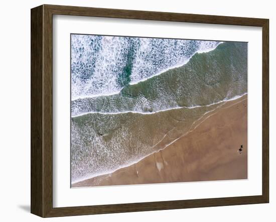 Aerial view of the beach, Newport, Lincoln County, Oregon, USA-Panoramic Images-Framed Photographic Print