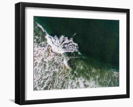 Aerial view of the beach, Newport, Lincoln County, Oregon, USA-Panoramic Images-Framed Photographic Print