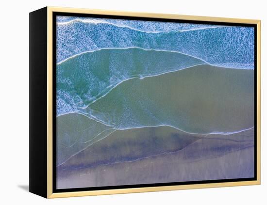 Aerial view of the beach, Newport, Lincoln County, Oregon, USA-Panoramic Images-Framed Premier Image Canvas