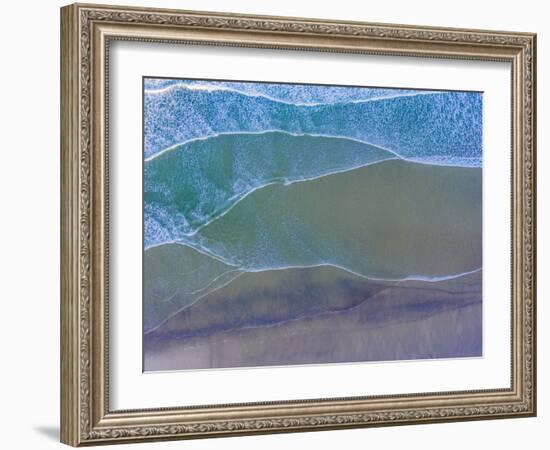 Aerial view of the beach, Newport, Lincoln County, Oregon, USA-Panoramic Images-Framed Photographic Print