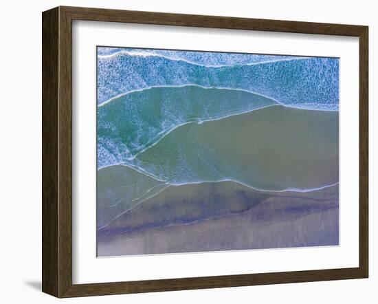 Aerial view of the beach, Newport, Lincoln County, Oregon, USA-Panoramic Images-Framed Photographic Print