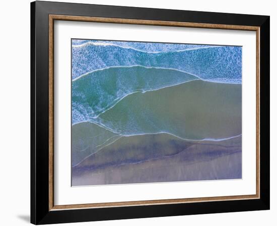 Aerial view of the beach, Newport, Lincoln County, Oregon, USA-Panoramic Images-Framed Photographic Print