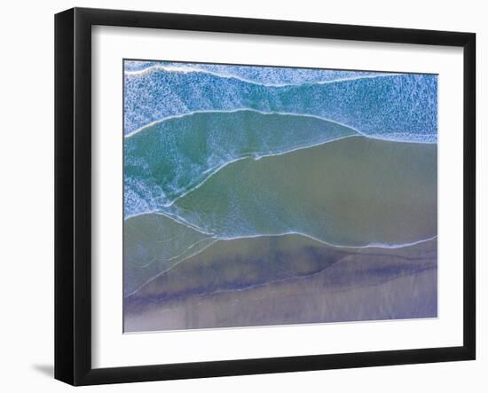 Aerial view of the beach, Newport, Lincoln County, Oregon, USA-Panoramic Images-Framed Photographic Print