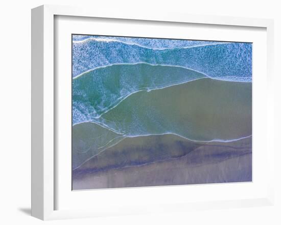 Aerial view of the beach, Newport, Lincoln County, Oregon, USA-Panoramic Images-Framed Photographic Print