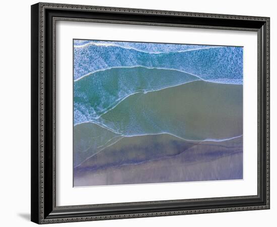 Aerial view of the beach, Newport, Lincoln County, Oregon, USA-Panoramic Images-Framed Photographic Print