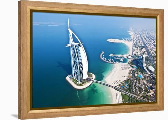 Aerial View of the Burj Al Arab, Dubai, United Arab Emirates-Bill Bachmann-Framed Premier Image Canvas