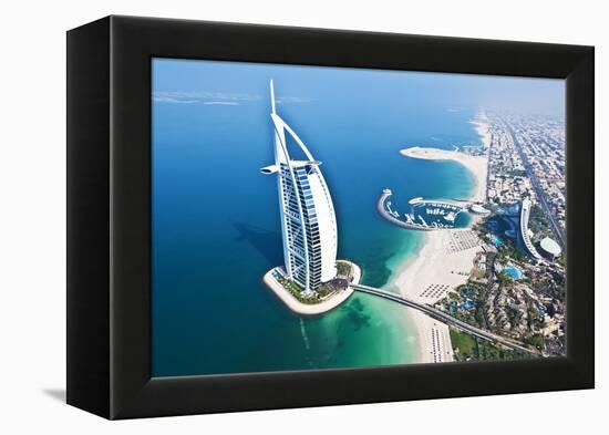 Aerial View of the Burj Al Arab, Dubai, United Arab Emirates-Bill Bachmann-Framed Premier Image Canvas