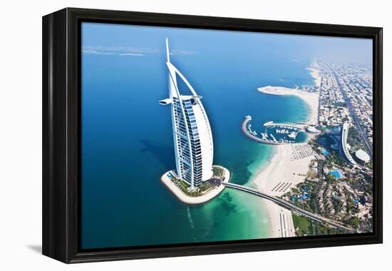 Aerial View of the Burj Al Arab, Dubai, United Arab Emirates-Bill Bachmann-Framed Premier Image Canvas